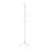 1 x RAW Customer Returns VASAGLE Coat Rack, Solid Wood Clothes Rack, Tree-Shaped Coat Rack, 8 Hooks, 3 Adjustable Heights, for Clothes Hat Bag, Living Room Bedroom Office, White RCR04WT - RRP €23.99