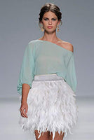 1 x RAW Customer Returns Keland Women s Skirts, Natural Natural Feathers, Family Party, Feather Skirt White, L  - RRP €39.99