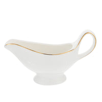 3 x Brand New Cabilock Gravy Boat With Ergonomic Handle Coffee Milk Jug Easy To Pour Ceramic White Gravy Boat With Gold Rim Serving Jug Milk Jug For Kitchen - RRP €77.97