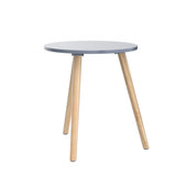 1 x RAW Customer Returns APICIZON side table, coffee table round 42 cm, height 51 cm, sofa table with legs made of solid wood, Scandinavian style, bedside table wood for living room, bedroom, natural - RRP €27.22