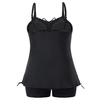 1 x RAW Customer Returns Hanna Nikole Tankini Set Women Plus Size Beach Tummy Control Beachwear Black 58 - RRP €45.37