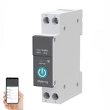 1 x RAW Customer Returns Din Rail Circuit Breaker Smart WIFI Switch Wireless Mobile Phone Remote Control 3 Timing Modes Function Automatic Circuit Breaker for Household Appliances Circuit Breaker with WiFi Connectivity for Smart Home 16A  - RRP €33.64