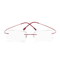 1 x RAW Customer Returns KoKoBin Super Light Titanium Reading Glasses Rimless Reading Glasses for Ladies and Gentlemen Red 1.5 - RRP €58.8