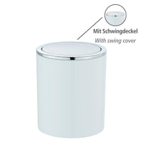 1 x RAW Customer Returns WENKO cosmetic bin Inca, 2 litre capacity, waste bin for the guest toilet, bathroom waste bin with swing lid, small waste bin made of plastic, BPA-free, 14 x 16.8 cm, white - RRP €16.27