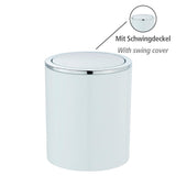 1 x RAW Customer Returns WENKO cosmetic bin Inca, 2 litre capacity, waste bin for the guest toilet, bathroom waste bin with swing lid, small waste bin made of plastic, BPA-free, 14 x 16.8 cm, white - RRP €16.27