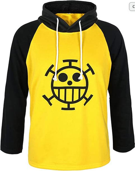 1 x RAW Customer Returns CosplayStudio Trafalgar Law Anime The Heart Pirate Crew Jolly Roger Symbol Hoodie Yellow XL - RRP €38.25