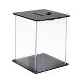 1 x RAW Customer Returns DISPLAY SALES lottery box made of acrylic glass Promotion box with lock Donation box in 130 x 130 x 156 mm Money box, tip box, ballot box, card box transparent - RRP €35.03