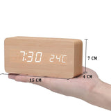 1 x RAW Customer Returns LySuyeo Digital Wooden Alarm Clock with Wireless Charging Station, 5W Fast Wireless Charger for iPhone Samsung Galaxy, Digital Alarm Clock Without Ticking, Alarm Clock for Bedroom Home Office Bamboo  - RRP €23.99