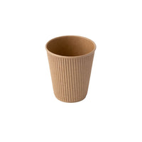 1 x Brand New BIOZOYG 25x insulated paper cups 250 ml 10 oz, 90 mm brown - ribbed, plastic-free, sustainable materials - disposable cups, mulled wine cups - RRP €14.9