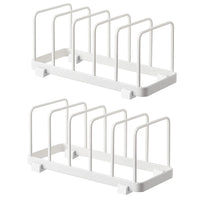 1 x RAW Customer Returns YunNasi Plate Holder Vertical Plate Stand Dish Drainer Tray Cutting Board Bakeware Holder, Cupboard Dish Rack Kitchen Organizer Easy to Clean White, 2 Pack  - RRP €19.44