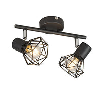 1 x RAW Customer Returns QAZQA - Modern Art Deco Spot I Spotlight I Ceiling Spotlight I Ceiling Spotlight I Spotlight I Lamp I Black Swivel and Tilt Light - Mosh 2-bulb I Living Room I Bedroom - Oblong Steel - LED gee - RRP €22.14