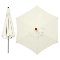 1 x RAW Customer Returns LMYDIDO 300cm Parasol Replacement Cover 6 Ribs Replacement Parasol Canopy Replacement Cover with 6 Ribs Outdoor Umbrella Sun Protection Cream White  - RRP €34.88