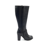 1 x RAW Customer Returns GABYLOU XL wide calf boots - Model Kamilla Croco, Black23, 38 - RRP €89.9