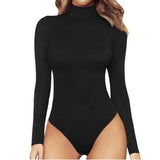 1 x RAW Customer Returns MeeQee Women s Bodysuit Long Sleeve with Turtleneck Bodysuit Stretch Elegant Jumpsuit Basic Warm Bodysuit Tops L - RRP €20.16