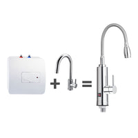 1 x RAW Customer Returns HOGART Electric tap with instantaneous water heater 230v for kitchen, garden, bathroom, caravan, camping, 2 attachments, smart heater, fitting with instant water heater, hot water tap, water boiler - RRP €55.78