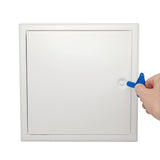 1 x RAW Customer Returns Inspection flap 30x30cm PREMIUM with square lock - sheet steel white 4 square lock 300x300mm inspection door Maintenance hatch Service flap Bathtub inspection door - RRP €26.99