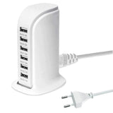 1 x RAW Customer Returns Multiple USB Charger, 30W 6-Port USB Power Adapter USB Desktop Charging Station USB Hub USB Wall Socket Charger Compatible with iPhone Samsung Phones Tablets etc. White  - RRP €18.99