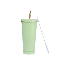 1 x RAW Customer Returns HUIEYE 750ml 25oz stainless steel mug with straw and lid, stainless steel insulated mug, coffee mug to go, BPA free vacuum insulated thermal mug, insulated mug for ice cold or warm drinking light green  - RRP €19.99