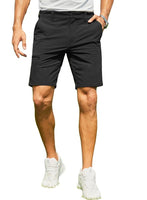 1 x RAW Customer Returns Elegancity Men s Golf Trousers Short Summer Chino Shorts Fit Casual Trousers Men s Cargo Trousers with Belt Black L - RRP €29.99