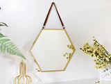 1 x Brand New Funerom Small Hexagonal Wall Mirror 10 x 10 Gold - RRP €13.1