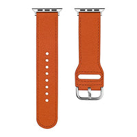 1 x Brand New Obastyle Compatible Genuine Leather Strap for Apple Watch 38 40 42 44MM, Strap for iWatch Series 6 SE 5 4 3 2 1 with Buckle, Adjustable Length 42 44MM, Orange  - RRP €18.68