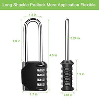 1 x RAW Customer Returns Fretrecy Combination Lock Heavy Duty Lock Padlock 4 Digit Resettable Combination Lock for School, Gym, Outdoor Shed, Hasp Cabinet, Gate - 2 Pack Long Shackle  - RRP €10.07