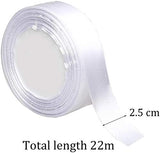 1 x Brand New Generies 2 Rolls Satin Ribbon 25mm White Polyester Ribbon for Wedding Favors Birthday Baptism Gift Flower Balloons Bow Wand Ceremony DIY Crafts White - RRP €10.43