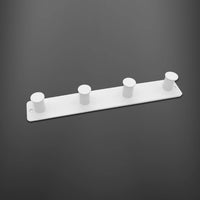 1 x RAW Customer Returns Stainless steel hook rack, wall coat hook, self-adhesive screws, metal coat rack with 4 hooks, white coat hook for jackets, scarves, handbags, towel hooks - RRP €16.13