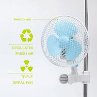 1 x RAW Customer Returns blessny clip fan for grow tent with oscillating function, 15.2cm fan blades, 20W, 240 cm long cord, diameter of the rod 1.5-2.5 cm - RRP €40.33