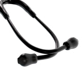 1 x RAW Customer Returns DocCheck Stethoscope Lausch - double-head chest piece, thick-walled single tube system, adjustable ear hooks, including name tag spare parts set, latex-free, 77 cm, 190 g Black Edition  - RRP €53.45