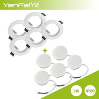 1 x RAW Customer Returns YanFeiYit LED recessed spotlight white 55mm dimmable - 230V GU10 module - 3 watts 320lm 120 - ceiling spotlights for living room, bedroom, hallway and attic set of 5 - neutral white  - RRP €30.24