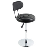 1 x RAW Customer Returns FURWOO Stool PU Leather Work Stool Chair Pulley Mini Stool Drawing Stool Suitable for Barbershop Salon Multitask Swivel Stool with Backrest Black  - RRP €36.99