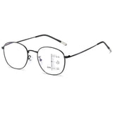 1 x RAW Customer Returns KOOSUFA Fashion Round Progressive Reading Glasses Progressive Multifocus Anti-Blue Light Men Women Ultra Light Metal Frame Workplace Glasses Reading Aid 1x Black, 2.5 - RRP €23.18