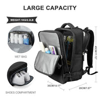 1 x RAW Customer Returns SZLX Large travel backpack for women, Ryanair hand luggage backpack Easyjet cabin bag 45x36x20 backpack waterproof laptop business men s travel backpack hand luggage airplane with shoe compartment. - RRP €44.99