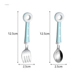 1 x RAW Customer Returns ANEWISH Cute 2 Piece Children Cutlery Set with Box, High Quality Stainless Steel Spoon and Fork with Box, Donut Pattern for Boys and Girls, Blue - RRP €9.44