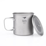 1 x RAW Customer Returns Keith 300ml 900ml Titanium Cup Outdoor Tableware Camping Travel Foldable Handle Cup 650ml  - RRP €46.39