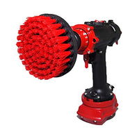 1 x RAW Customer Returns Kornely Premium Drill Brush - Stiff, Red, 13 cm. Professional power scrubber. Does not scratch surfaces. Suitable for garage, brick, outdoor tiles, stone, fireplace, rust removal, rim cleaning - RRP €12.98