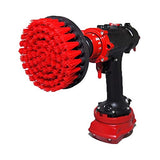 1 x RAW Customer Returns Kornely Premium Drill Brush - Stiff, Red, 13 cm. Professional power scrubber. Does not scratch surfaces. Suitable for garage, brick, outdoor tiles, stone, fireplace, rust removal, rim cleaning - RRP €13.16