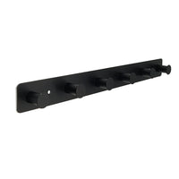 1 x RAW Customer Returns Black hook rail, wall hooks self-adhesive screws, coat rack coat hooks with 6 hooks, coat hooks wall for hat scarves handbags, towel hooks - RRP €18.22