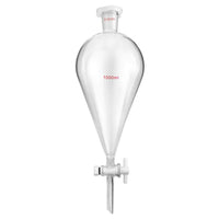 1 x RAW Customer Returns QWORK Borosilicate Glass Conical Separatory Funnel with 24 29 Joints and PTFE Stopper, Separatory Funnel Laboratory Funnel - 1000ml - RRP €39.4