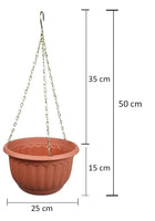 1 x RAW Customer Returns BEST FREE X3 Large Outdoor Hanging Pots. Large Outdoor Plant Pots with Drain, Chains and Hook. Hanging pot holder for decorating the garden, terrace, balcony. - RRP €23.59