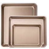 1 x RAW Customer Returns Dicunoy set of 3 stainless steel casserole dishes, non-stick coated rectangular baking tray, oven tray for the oven, gold roasting and baking tin - RRP €20.05