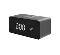 1 x RAW Customer Returns INF Digital LED Alarm Clock with Wireless Charging, Digital Alarm Clock and Qi Charger in One, Black - RRP €32.26