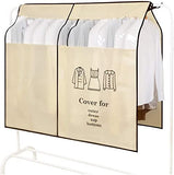 1 x RAW Customer Returns Dust Protection Clothes Cover, Breathable 120 x 120 cm, Thicker Garment Bag Long Dustproof Moisture Protection Coat Rack Clothes Transparent Window with Velcro Fastener Beige  - RRP €14.82