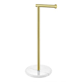 1 x RAW Customer Returns KES Toilet Paper Holder Standing Toilet Paper Holder Freestanding Toilet Roll Holder Stainless Steel SUS304 Toilet Roll Holder Marble Brushed Gold BPH284S1-BZ - RRP €40.06