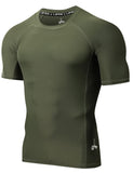 1 x RAW Customer Returns LAFROI Men s Compression Breakdown Protection UPF 50 Short Sleeves Sym Olive Size LG - RRP €24.0