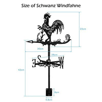 1 x RAW Customer Returns Dyna-Living Weathercock Chicken Wind Vane Wind Chime Stainless Steel Cockerel Weathervane Retro Weather Vane Mini Decorative Weather Vane for Wind Direction Indicator and Roof Garden Decoration Black - RRP €40.33