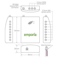 1 x RAW Customer Returns EMPORIA ENERGY 3 Phase Emporia Smart Home Energy Monitor, Real Time Power Monitor, Meter Solar Net Meter Monitor with 16 50A Sensors  - RRP €176.11