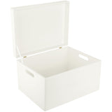 1 x RAW Customer Returns Creative Deco XXL White Large Wooden Box with Lid 40x30x24 cm -1cm Wooden Chest Memory Box Baby Wooden Box with Lid and Handles Box Easter Decoration Gift For Documents, Toys, Tools - RRP €46.64