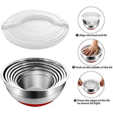 1 x RAW Customer Returns Luvan 304 Stainless Steel Mixing Bowls with Airtight Lids Set of 6 , Nesting Bowls for Stacking, 3 Grater Attachments and Non-Slip Silicone Base, Ideal for Mixing Beating Serving - RRP €43.99